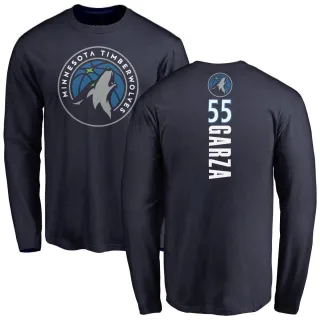 Men's Minnesota Timberwolves Luka Garza Navy Backer Long Sleeve T-Shirt